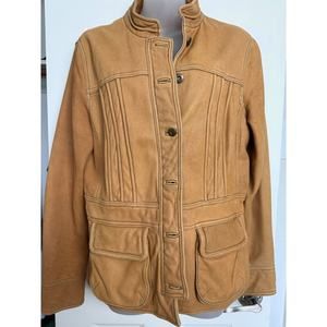 Vintage‎ Leather Anorak Jacket Womens 12 Tan Buttery Soft Coat Coldwater Creek